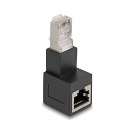 DeLOCK Adaptador RJ45 Cat.6A Macho a Hembra 90° hacia abajo