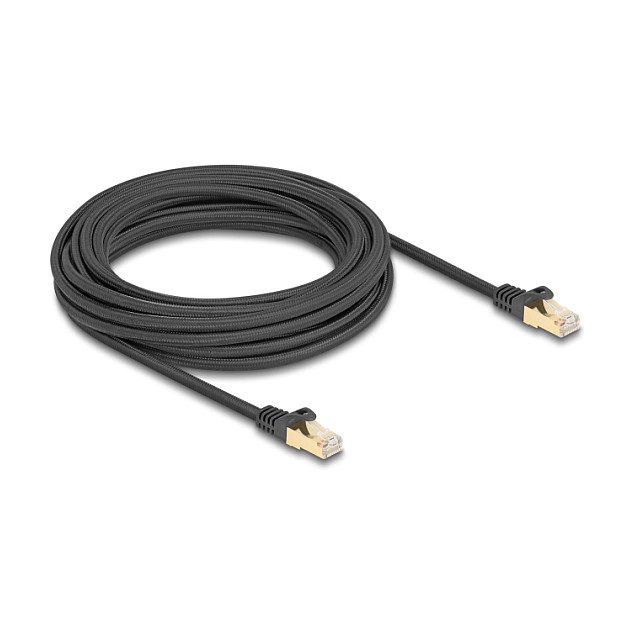 DeLOCK Cable de Red RJ45 Cat.6A S/FTP 7.5 m Negro - Red Trenzada, Macho a Macho, Blindaje S-STP