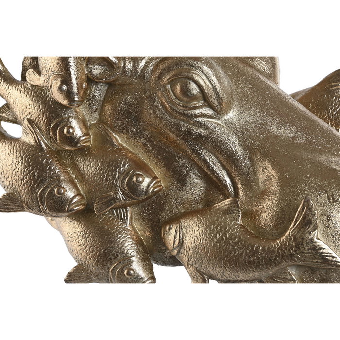 DKD Home Decor Figura Resina HIPO Dorado y Negro 33x21,5x45 cm