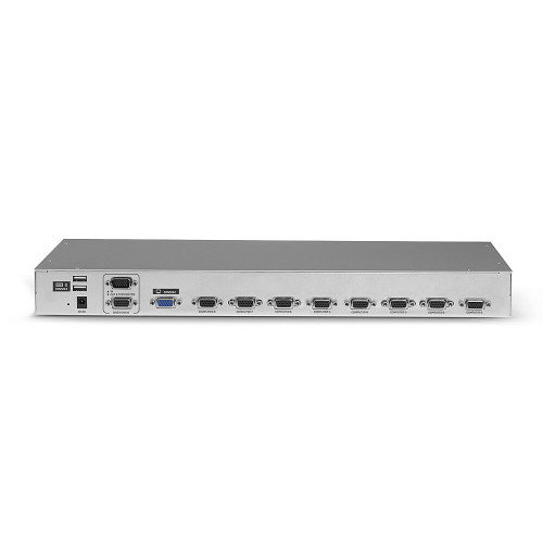 LINDY 39526 Switch KVM, 8 Puertos VGA (D-Sub), Full HD 2048x1536, Montaje en Rack 1U, Metal Plata, Cascada, Fuente 9V Incluida