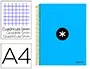 Antartik Cuaderno espiral A4 micro 120 hojas 90 gr cuadro 5mm 5 bandas color azul