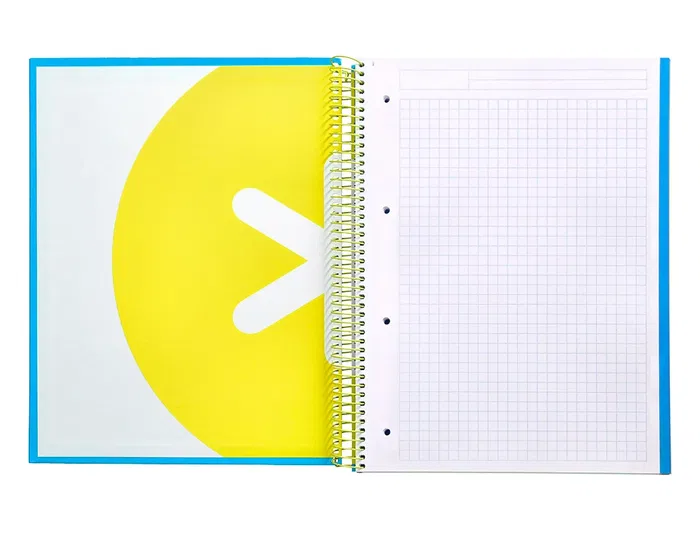 Antartik Cuaderno espiral A4 micro 120 hojas 90 gr cuadro 5mm 5 bandas color azul