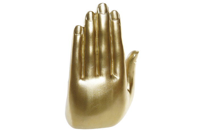 DKD Home Decor Figura de Buda Dorado y Blanco en Resina