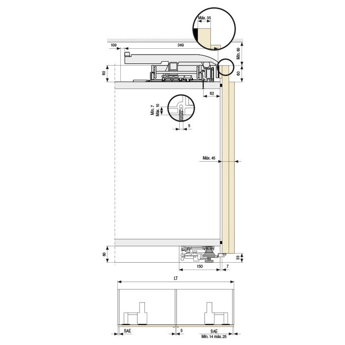 Bortoluzzi Slider L70 Flexible (Kit) 2 Puertas 1731-2130Mm Bortoluzzi Slider L70 Flexible (Kit) 2 Puertas 1731-2130Mm