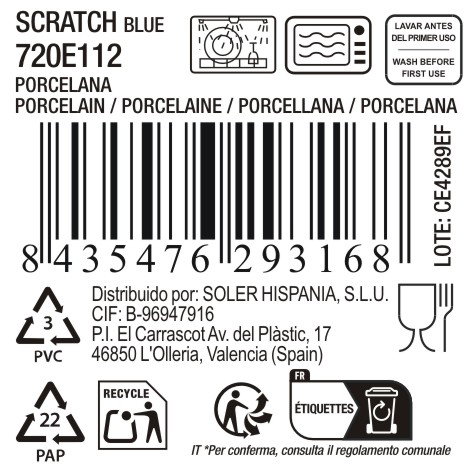 La Mediterranea Bol Redondo Snack Scratch Blue 13x4.8cm