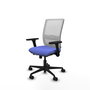 PIQUERAS Y CRESPO Silla de oficina Haches con mecanismo Sincro/Traslack, Azul claro y Blanco
