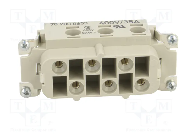 WIELAND Conector HDC hembra 6 pines 35A serie 70 industrial WIELAND Conector HDC hembra 6 pines 35A serie 70 industrial
