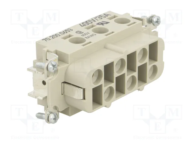 WIELAND Conector HDC hembra 6 pines 35A serie 70 industrial WIELAND Conector HDC hembra 6 pines 35A serie 70 industrial