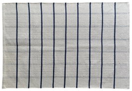 DKD Home Decor Alfombra de Algodón con Rayas Crudo y Azul 200x300 cm