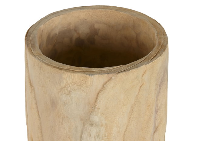 DKD Home Decor Macetero de Madera Paulownia Tallado Natural