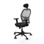 PIQUERAS Y CRESPO Silla de oficina Jorquera con mecanismo Sincro/Traslack, Negro y Gris