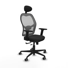 PIQUERAS Y CRESPO Silla de oficina Jorquera con mecanismo Sincro/Traslack, Negro y Gris