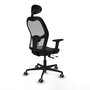 PIQUERAS Y CRESPO Silla de oficina Jorquera con mecanismo Sincro/Traslack, Negro y Gris