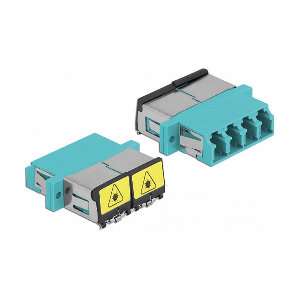 DeLOCK Acoplador de Fibra Óptica LC Quad hembra a LC Quad hembra Multimodo aguamarina DeLOCK Acoplador de Fibra Óptica LC Quad hembra a LC Quad hembra Multimodo aguamarina
