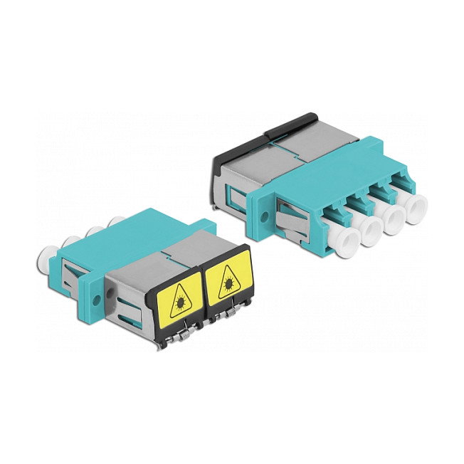DeLOCK Acoplador de Fibra Óptica LC Quad hembra a LC Quad hembra Multimodo aguamarina DeLOCK Acoplador de Fibra Óptica LC Quad hembra a LC Quad hembra Multimodo aguamarina