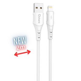 Qcharx international Cable Lightning Athens USB a Lightning 2m PVC Blanco Carga Rápida