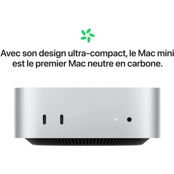 Apple Mac mini (2024) M4 Chip 16 GB RAM 512 GB SSD 10 núcleos CPU 10 núcleos GPU Plata MU9E3FNA