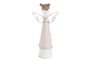 DKD Home Decor Figura Navidad Fantasia Angel Rosa Palo Metal 6 x 20 x 10 cm (6 Unidades)