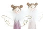 DKD Home Decor Figura Navidad Fantasia Angel Rosa Palo Metal 6 x 20 x 10 cm (6 Unidades)