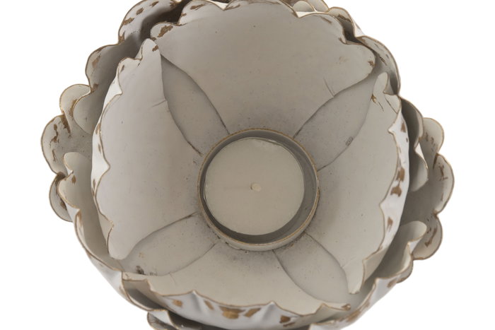 DKD Home Decor Portavela Glam Minqian 2025 Blanco Dorado 15 x 7.5 x 15 cm (2 Unidades)