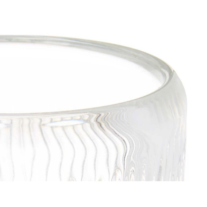 Portavelas Gift Decor Transparente Cristal 9 x 9,5 x 9 cm Rayas (12 Unidades)