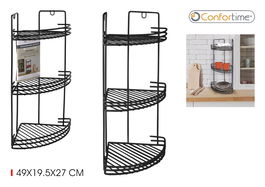 Confortime Estantería Rinconera Cocina Black 49 cm x 19.5 cm x 27 cm (6 Unidades)