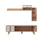 Hanah Home Mueble de TV Roble y Blanco 140cm Ancho con Cajones y Estantes, Diseño Moderno Escandinavo