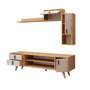 Hanah Home Mueble de TV Roble y Blanco 140cm Ancho con Cajones y Estantes, Diseño Moderno Escandinavo