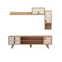 Hanah Home Mueble de TV Roble y Blanco 140cm Ancho con Cajones y Estantes, Diseño Moderno Escandinavo