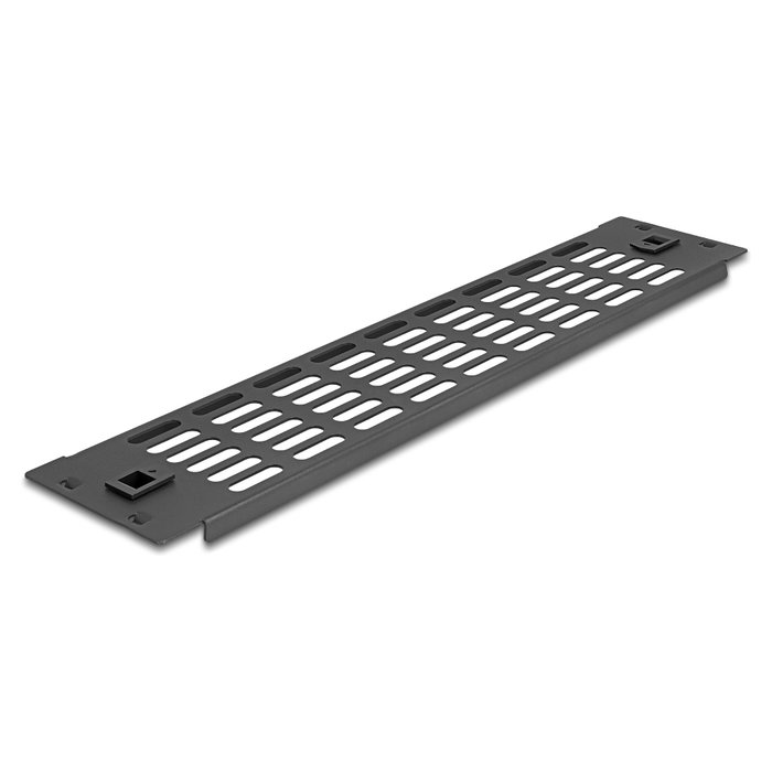 DeLOCK Panel de relleno para rack 19″ 2U con ventilación, negro