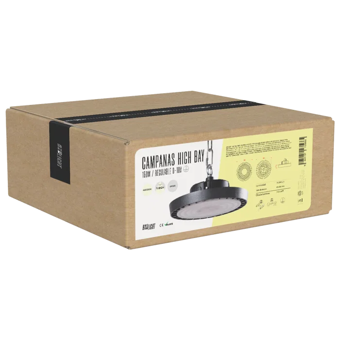 BX3 LIGHT Campana High Bay LED 150W, IP65, 6000K, 120 grados, para Grandes Alturas y Espacios Industriales - BX3-HVB150W-N2-CW BX3 LIGHT Campana High Bay LED 150W, IP65, 6000K, 120 grados, para Grandes Alturas y Espacios Industriales - BX3-HVB150W-N2-CW