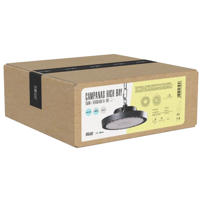 BX3 LIGHT Campana High Bay LED 150W, IP65, 6000K, 120 grados, para Grandes Alturas y Espacios Industriales - BX3-HVB150W-N2-CW BX3 LIGHT Campana High Bay LED 150W, IP65, 6000K, 120 grados, para Grandes Alturas y Espacios Industriales - BX3-HVB150W-N2-CW