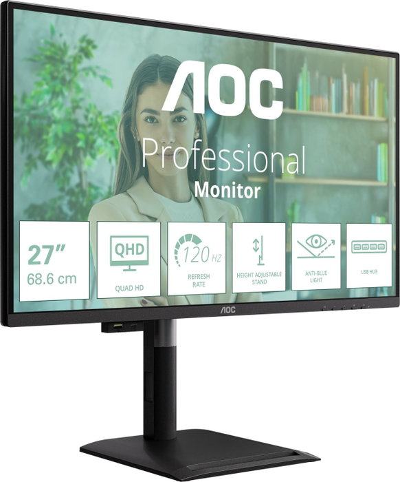 AOC Q27P4U Monitor QHD de 27 pulgadas, 120 Hz, IPS, Negro AOC Q27P4U Monitor QHD de 27 pulgadas, 120 Hz, IPS, Negro