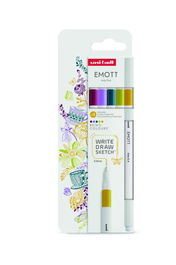 Rotulador Fibra Uni-Ball Emott Fineliner Pem-Sy (0,4) Colores Retro Estuche De 5