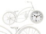 Giftdecor Reloj Forja Bicicleta Blanco 42x24x10 cm (Set de 4)