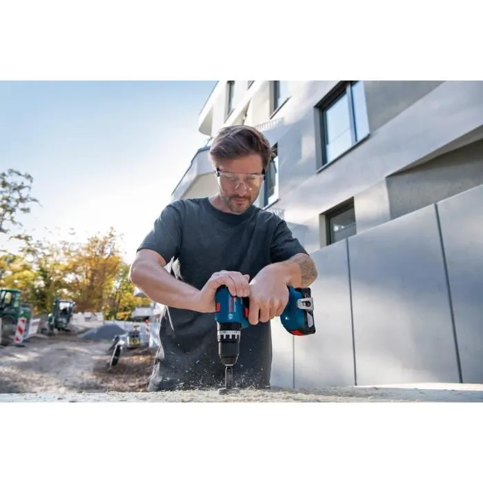 Bosch GSB 18V-45 Professional, Taladro Atornillador de Impacto a Batería 18V, 35 mm en Madera, 10 mm en Acero, Litio-ion, Incluye Maletín