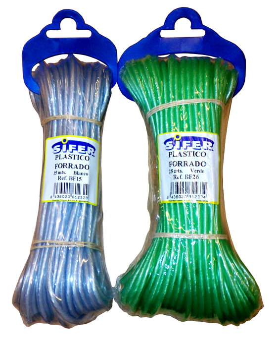 SIFER Cuerda de Plástico Forrado Blanco 4 mm x 20 Metros SIFER Cuerda de Plástico Forrado Blanco 4 mm x 20 Metros