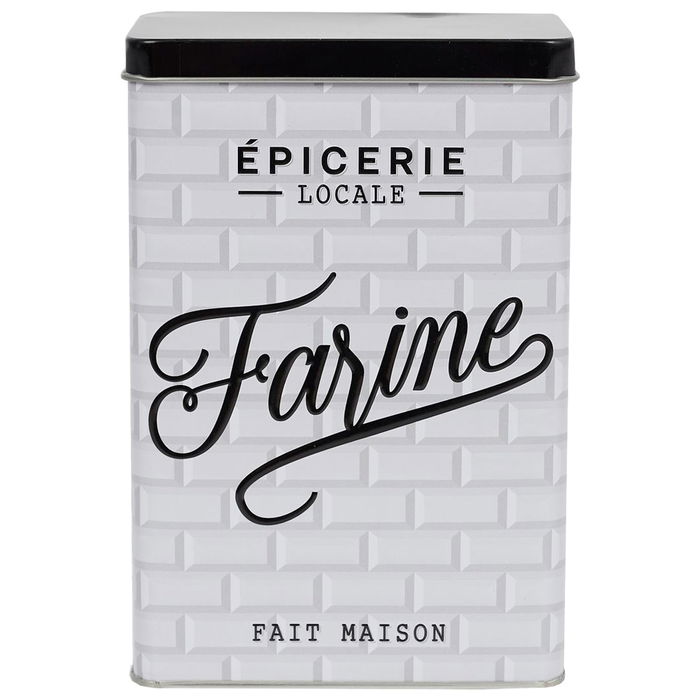 Home Deco Factory Brooklyn Bote Metal "Farine" para Almacenamiento de Harina