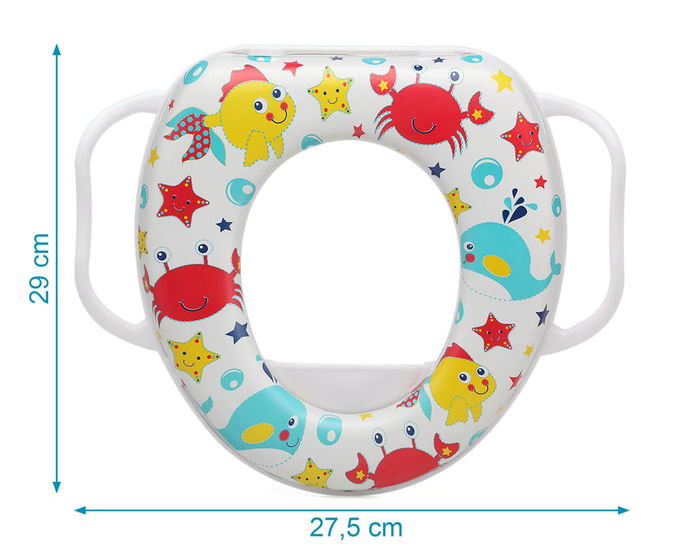 KioKids Reductor WC Océano con Asas para Niños, Acolchado e Higiénico, para +12 Meses, Multicolor