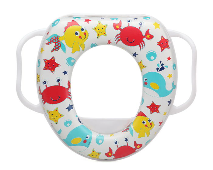 KioKids Reductor WC Océano con Asas para Niños, Acolchado e Higiénico, para +12 Meses, Multicolor