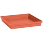 EDA Platillo Cuadrado Toscana para Maceta 50 cm, 40 x 40 x 5.9 cm, Terracota Naranja, Ref. 013648