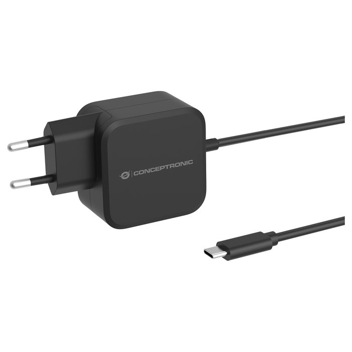Conceptronic OZUL04BE Cargador de Pared GaN de 67W con Cable USB-C