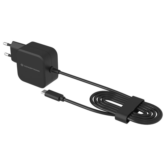 Conceptronic OZUL04BE Cargador de Pared GaN de 67W con Cable USB-C