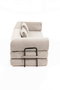 BORDECOR Sof&aacute; cama convertible en pana beige con estructura met&aacute;lica