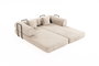 BORDECOR Sof&aacute; cama convertible en pana beige con estructura met&aacute;lica