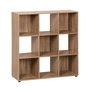 Inde Estantería Cubo con 9 Compartimentos, Mueble de Almacenamiento, Dimensiones 91.2 x 29.7 x 91.2 cm, Color Roble