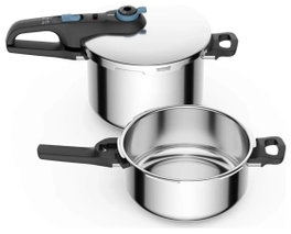 Tefal Secure Trendy P2584301 Juego de ollas 4 l + 6 l Inducción Plata
