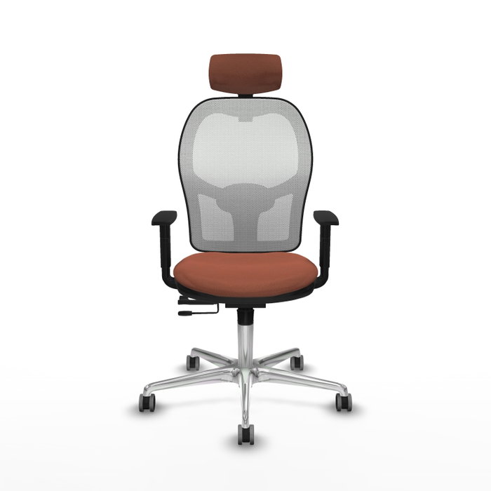 PIQUERAS Y CRESPO Silla de oficina Jorquera con mecanismo Sincro/Traslack, Marrón y Blanco