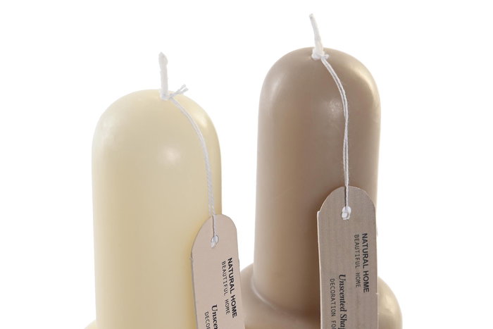 DKD Home Decor Vela Abstracta Blanca Gris 6 x 16 x 6 cm (6 Unidades) DKD Home Decor Vela Abstracta Blanca Gris 6 x 16 x 6 cm (6 Unidades)