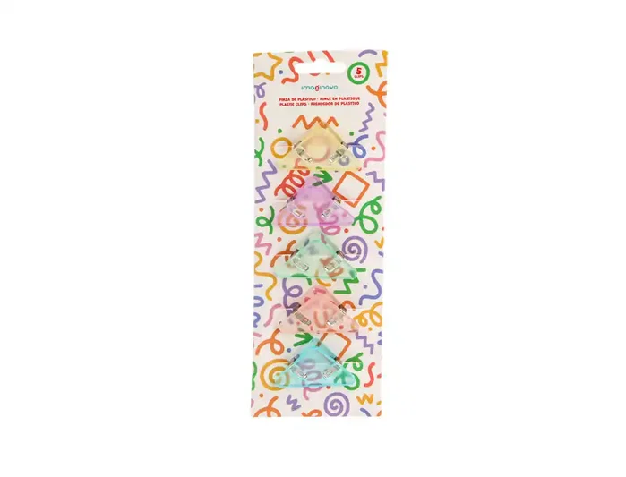 Imaginovo Pinza de plástico colores pasteles 5 unidades Imaginovo Pinza de plástico colores pasteles 5 unidades